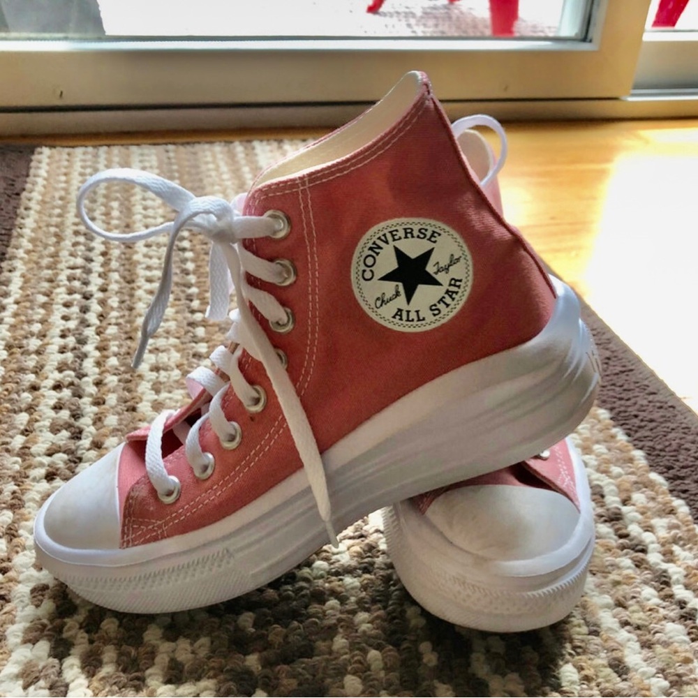 Converse Platform High Top Sneakers - Dusty Pink & White